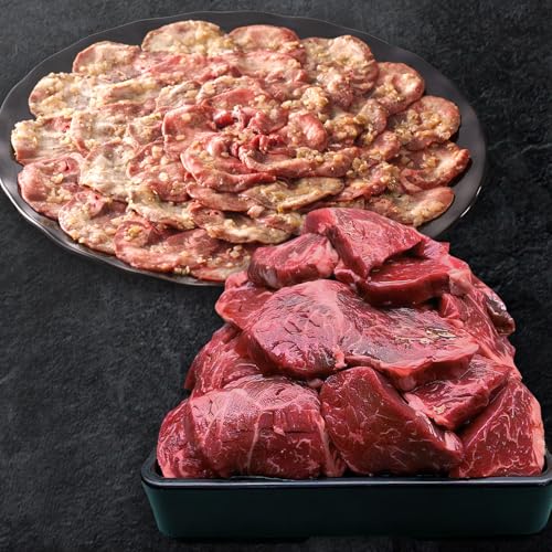 株式会社アキラ商店 ファミリー向け 焼肉セット 牛たん 牛ハラミ肉 総量1.4kg (牛タン 約500g / 牛ハラミ たれ漬 約900g) 牛肉 セット品