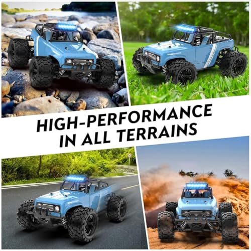 Image of Jet RoyOff-Road Remote Control Car, 2.4GHz 25 MPH 4WD All-Terrain Electric Hobby Remote Control Car, High-Speed Crawler Waterproof Toy Car with 2 Batteries (RC Truck, 40 KM /H High Speed)