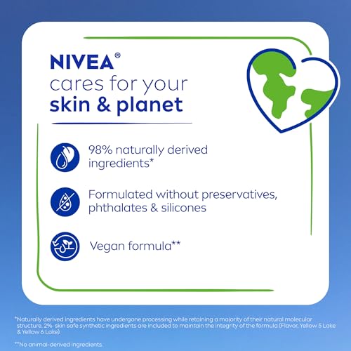 NIVEA Mango Lip Care, pacote vegano com manteiga de karité, óleos nutritivos e vitamina C e E, 3 em