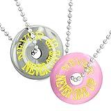 Amulets Never Never Give Up Best Friends Love Couples Donuts Pink Simulated Cats Eye Hematite Necklaces