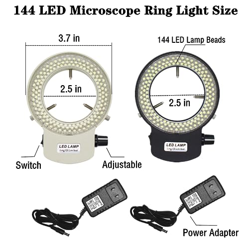 Image of Microscope Ring Light Light LED 144B-ZK Illuminator Black | for Stereo Microscope-camera-Industry machine,Adjustable 144W lab Stereo -Camera-Monocular Binocular Trinocular Lens
