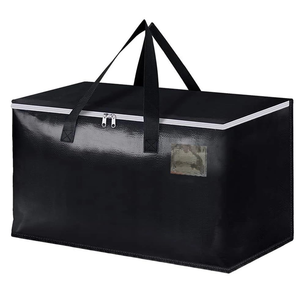 bolsa isotérmica, Bolsas de almacenamiento 90 litros, resistentes, plegables, for embalaje, mudanza y(Black,3PCS)