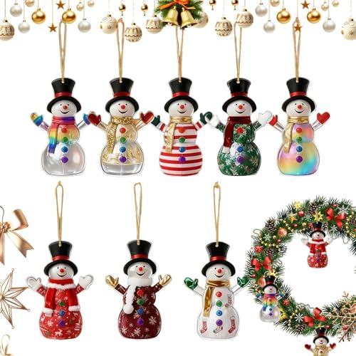 Genikeer Muñeco De Nieve Navideño - 8 Piezas De Figura Plana 2D,Decoraciones De Muñeco De Nieve para Navidad | para Suministros De Fiestas De Navidad Hogar Cocina Pared Ventana Jardín Patio