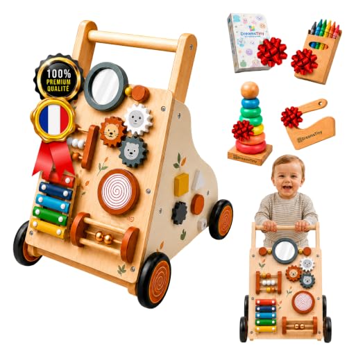 #rémunéré #Amazon<br>Chariot de Marche Bébé en Bois 6 en 1 Montessori 12 Mois