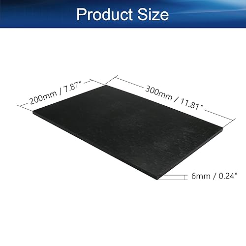 Miniatura 8 de Bettomshin Hoja POM de 9.84 pulgadas, hoja de placa de polioximetileno, 9.843 in x 7.874 in x 0.197 in de largo x ancho x grosor cuadrado negro para