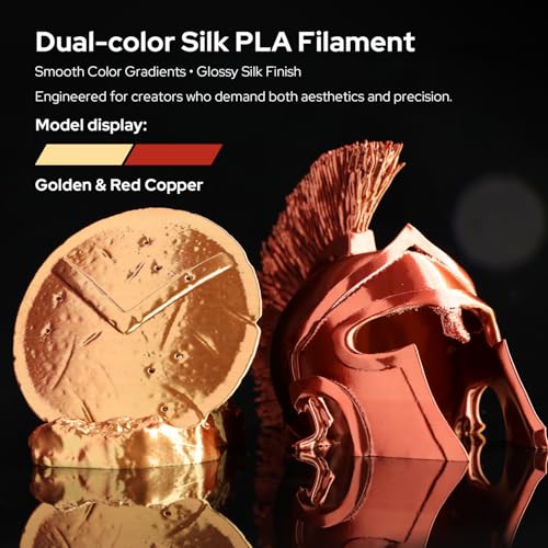 Image of 1.75mm PLA Filament, Dual-Color Silk PLA Filament Gold Red, 3D Printer Filament Fit for Most Printers and 3D Pen, 3D Printer Accessories,1KG(2.2lbs) /Spool