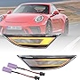 NSLUMO Led Sequential Side Marker Lights for Porsche 991 Carrera 981 982 Box-ster 718 Cayman Clear Lens Dynamic Amber LED Side Marker Assembly