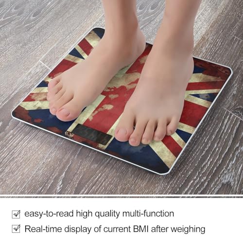 Báscula Digital Baño Vintage Union Jack Vidrio Templado miniatura 5