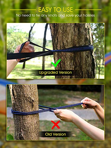 Kootek Camping Hammock, Camping Essentials, Lightweight Portable Double & Single Hammock with Tree Straps, Camping Gear for Outside Hiking Camping Beach Backpack Travel - Image 4