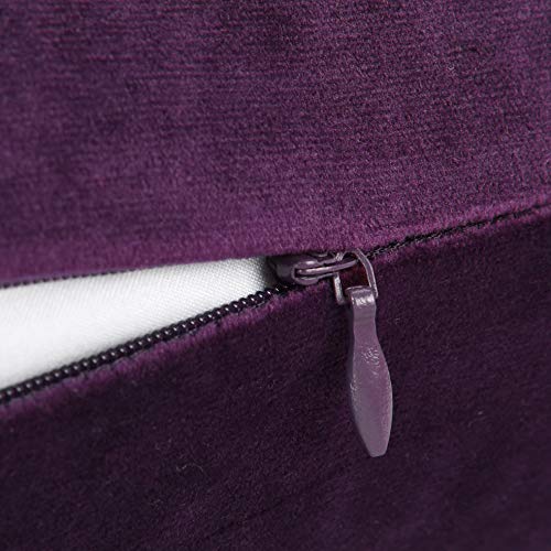Image of Mixhug Set of 2 Cozy Velvet Rectangle Decorative Throw Pillow Covers for Couch and Bed, Purple, 12 x 20 Inches