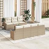 HOMEELIKE Garten-Sofa-Set 8 pcs Beige, wei?