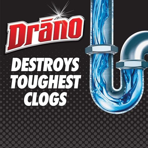 Drano Max Gel Remover de Tapones para Desagües y Limpiador para Vidrios Windex - Incluye 1 botella de 32 oz de Drano y 1 botella en spray de 23 oz de Windex miniatura 4