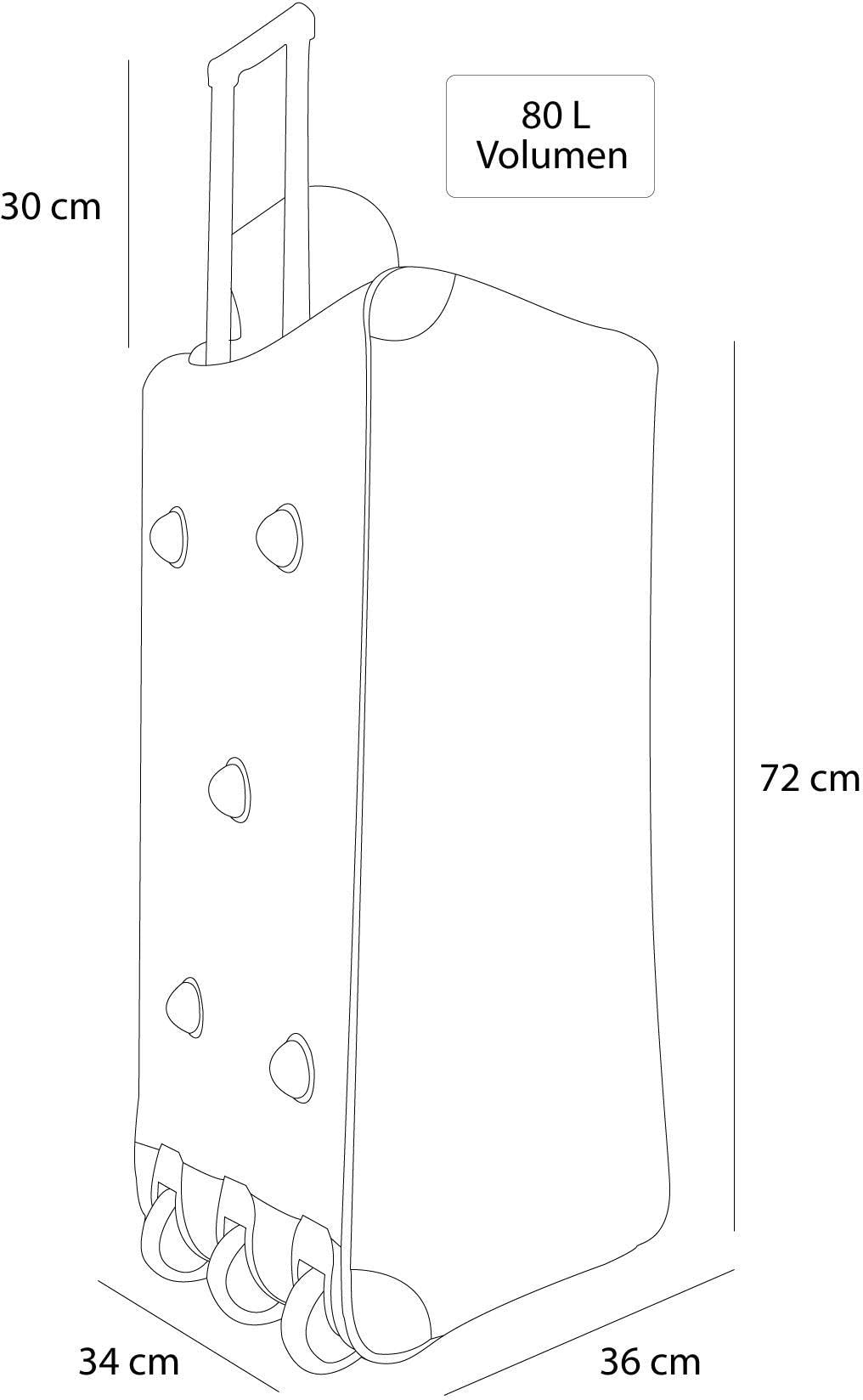 normani Leichte robuste Sport und Reisetasche 80-120 Liter - Trolley wasserabweisend reißfest leicht zu reinigen - 2 Rollen verstärkter Boden Schwarz/Lila/Gelb / 80 Liter XXL