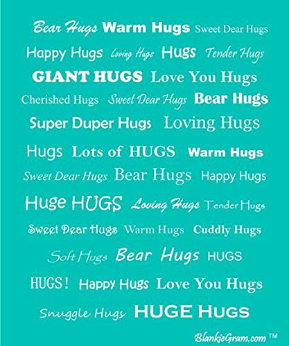 Blankiegram “Hugs” Plush Throw Blanket- Inspired Gift Ideas For The Entire Family, Comfort Gifts, Teal #TOP3