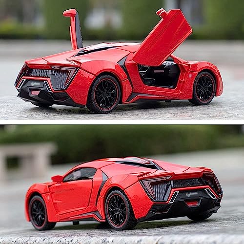 Image of Kids Toy car Playsets 1:32 Diecast Metal Car Hyper Toy Car for Kids Pull Back Metal Cars with 4 Openable Doors Light and Musical Sound (Multi)
