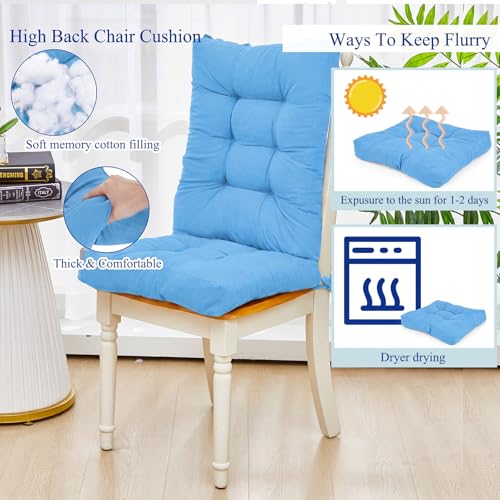 Image of Juexica SKU Blue 17 x 17 Inch 4 Sets Outdoor Patio Chair Cushion