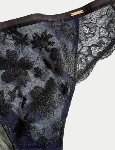 Image of Marks & Spencer Rosie Womens Polyamide Blend Embroidery High Rise High Leg Knicker