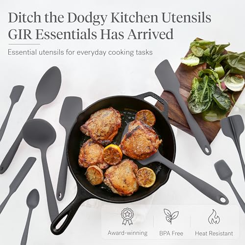 GIR: Get It Right 10 Piece Silicone Utensil Set - Ladle, Spatula, Flip, Spoon & Spoonula, Non-Stick, Heat Resistant, Dishwasher Safe, Silicone Kitchen Utensils, Baking Supplies