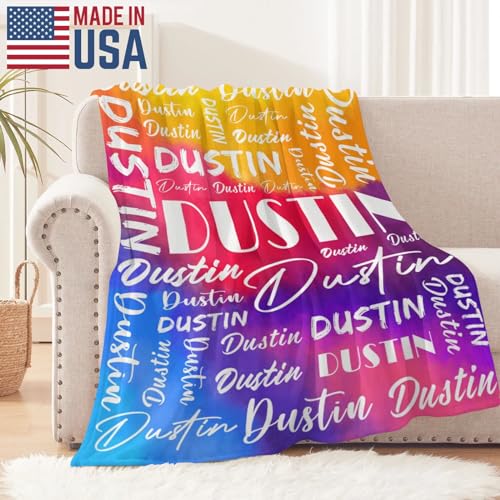 Name Blanket Personalized Name Blanket Customized Blanket with Name Text for Adult Kid Birthday Christmas Mothers Fathers Valentines Day Gift