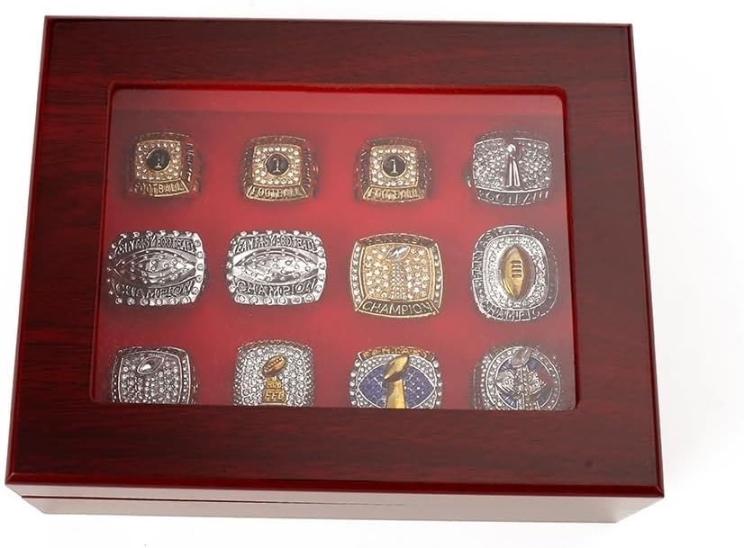 12PCS Fantasy Football Rings 2011 to 2022 Championship Rings Collection Trophy Gift Box Ring Display Box