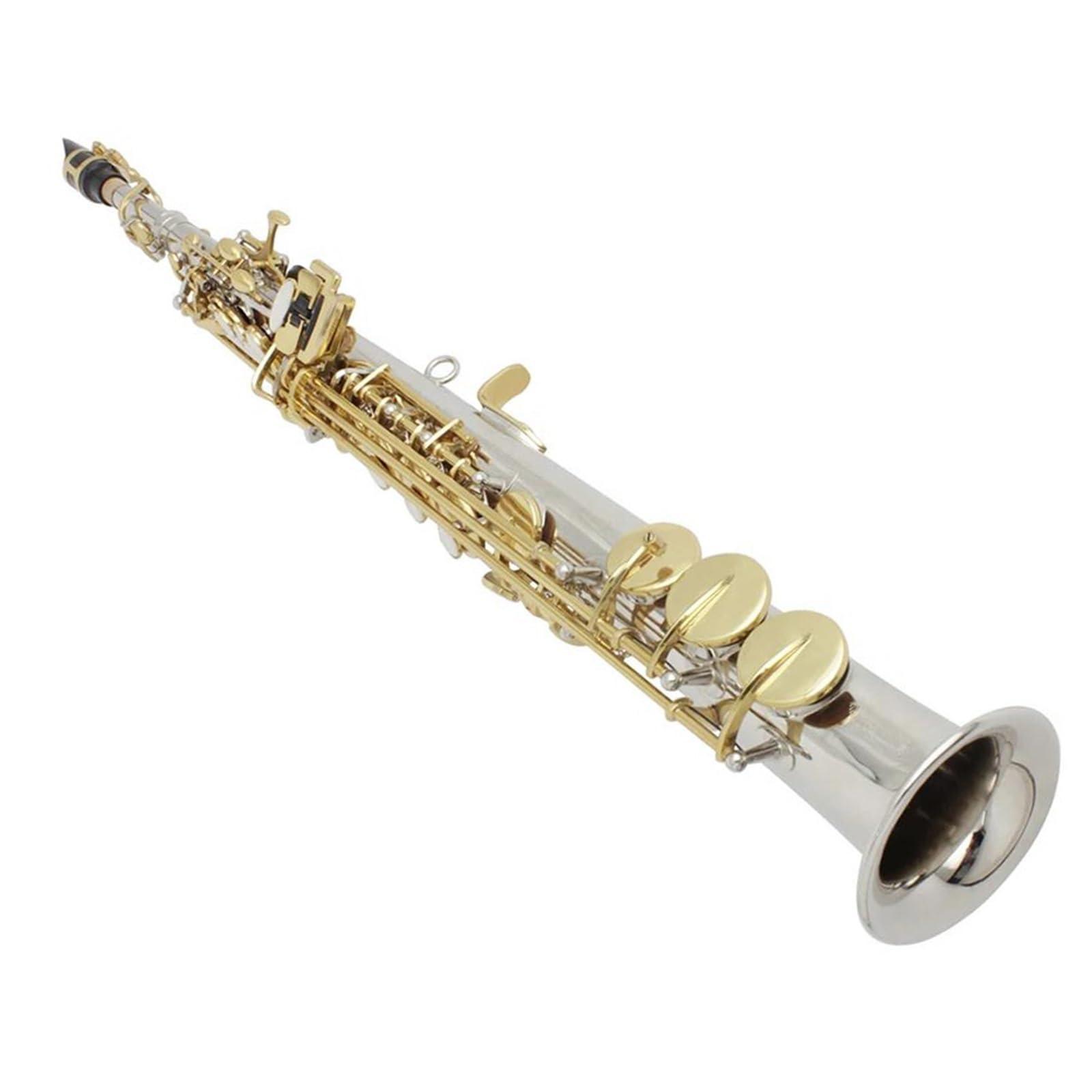 Saksofon sopranowy prosty Bb płaski instrument dęty blaszany drewniany