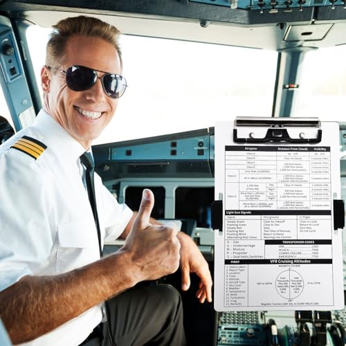 Piloten Kniebrett, Aluminium Kniebretter Pilot Kniebrett Luftfahrt Notizblock mit Stifthalter und Gummiband Flugtaschen Zubehör zum Schreiben für Piloten