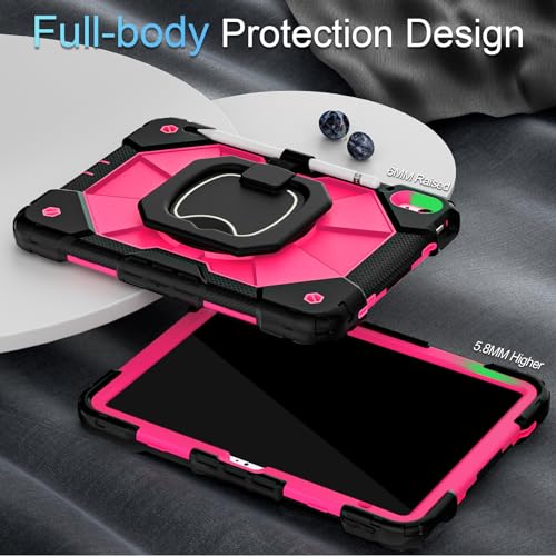 Image of Auizotl Case for iPad 10th Generation 10.9 Inch /iPad 11 Inch (A16) 2025 11 Inch,10th Generation Case with 360 Rotating Stand Screen Protector,Heavy Duty Shockproof Cover for iPad10th,Black Pink