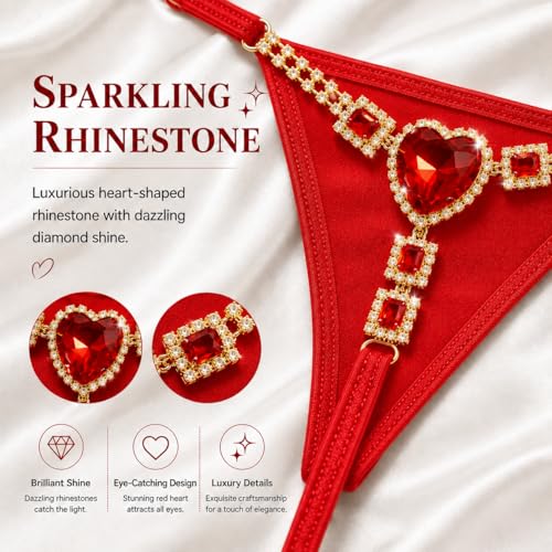 Image of Sexy Underwear for Women Elegant Rhinestone Panties Adjustable Waist Straps Crystal Thongs hilos sexys para mujer hot
