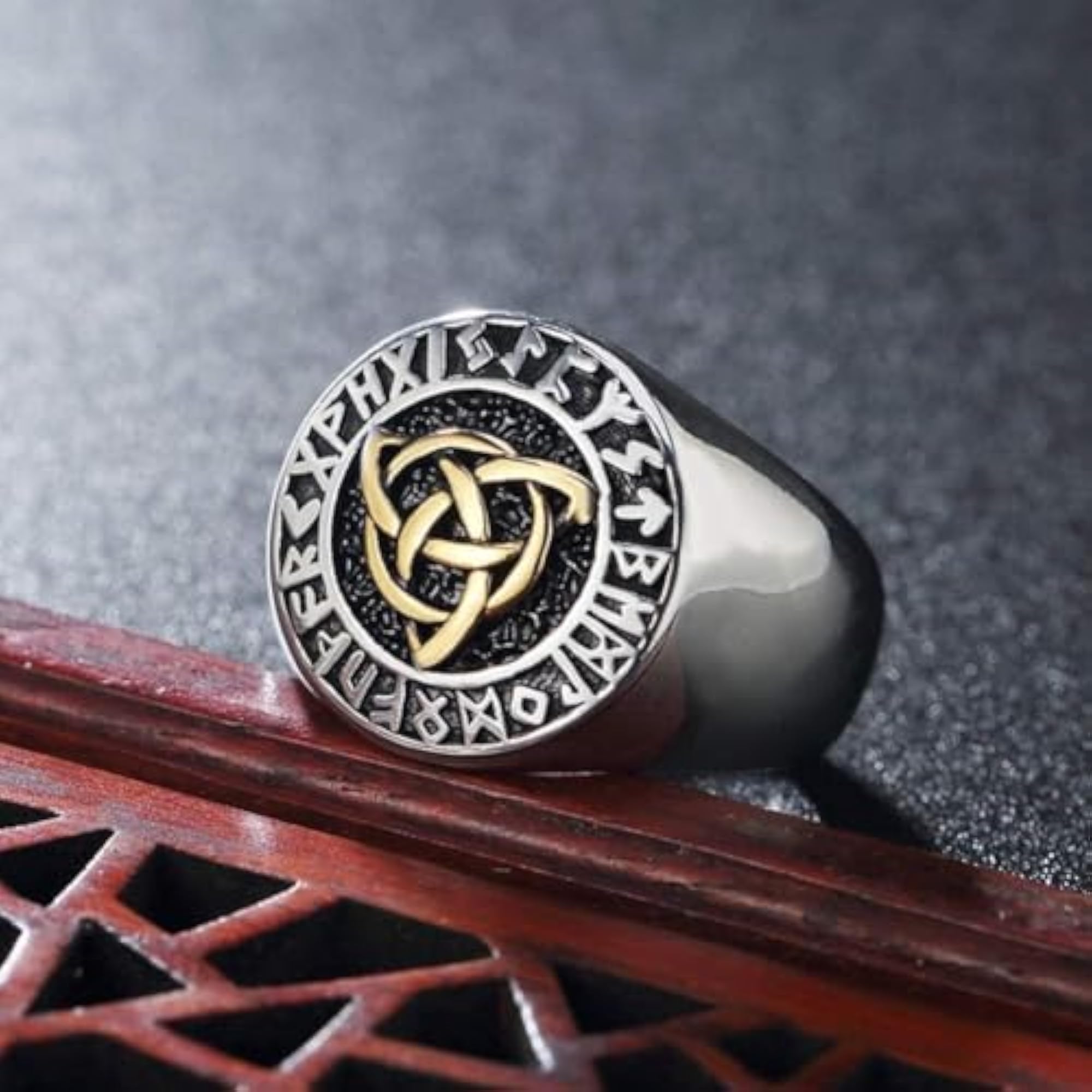 Trinity Knot Viking Titanium Steel Ring