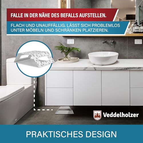 Veddelholzer XXL teilbare Silberfischfalle mit Köder Lockstoff 12 Stück Effektive Klebefallen Silberfische & Papierfische bekämpfen Giftfrei, Geruchlos, Umweltfreundlich, Einfache Anwendung