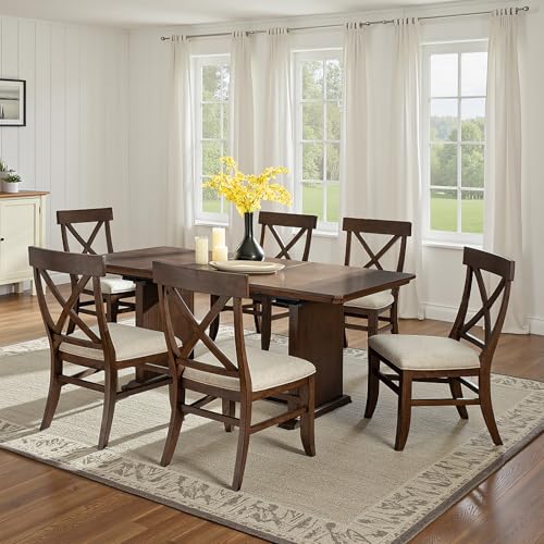 TerraSafe Wood Dining Chairs Set of 6, Modern Farmhouse...