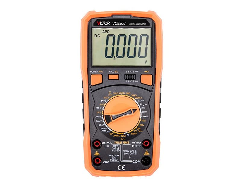 9806+ True RMS19999 Display Manul Range Digital Multimeter Capacitance Frequency Resistance Temperature Electrial Tester