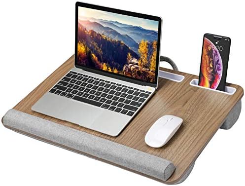 HUANUO Lap Desk - Fits up to 17 inches Laptop, Built in Wrist Pad for Notebook, Tablet, Laptop Stand with Tablet, Pen & Phone Holder