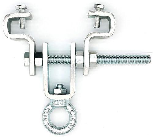 Miniatura 2 de Percha de bolsa pesada I-Beam Abrazadera de viga de acero para bolsa pesada. Adecuado para vigas en I con ancho inferior 2.5 "2.5 in7.5" 7.5 in