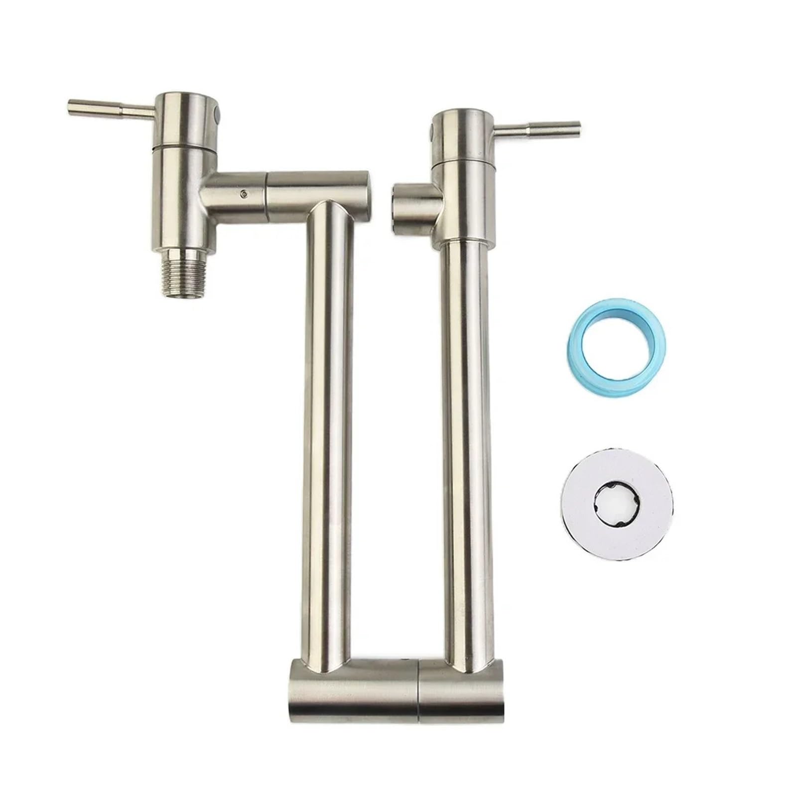 Grifo de Cocina montado en la Pared de latón con un Solo Orificio, Soporte Doble montado en la Pared, Grifo Plegable for llenado de ollas, Giratorio y Plegable