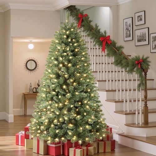 SHareconn 7.5ft Prelit Premium Artificial Classic Spruce Christmas Tree, 360