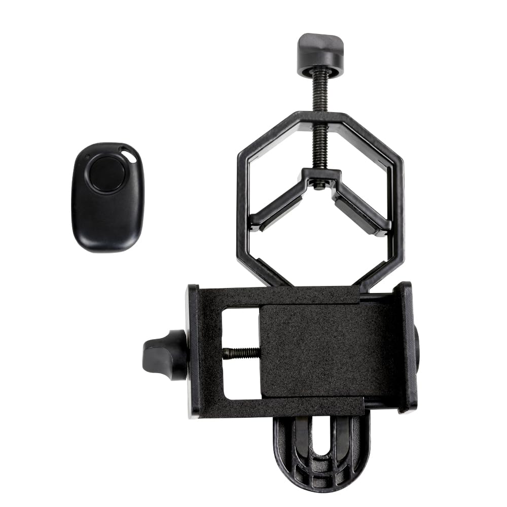 Celestron – Smartphone Adapter and Bluetooth Remote for Telescope, Binoculars & Spotting Scopes – Capture Images & Video Through Your Optics – Simple, Durable, Metal Body - Compact and Travel-friendly