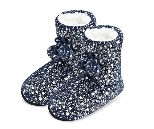 Image of DICUIRD Slipper Socks for Women,Fuzzy House Indoor Boots Slippers with Soft Soles,Warm Cozy Fluffy Sherpa Lined Booties Socks with Non Slip Bottom