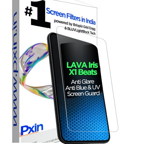 Image of Pxin Mobile Anti Bluelight and Anti Glare Screen Guard compatible with LAVA Iris X1 Beats | BLUV Lightblock Tech | Scratch Proof | Prevents bluelight | Eye Protection | No Dry Eyes