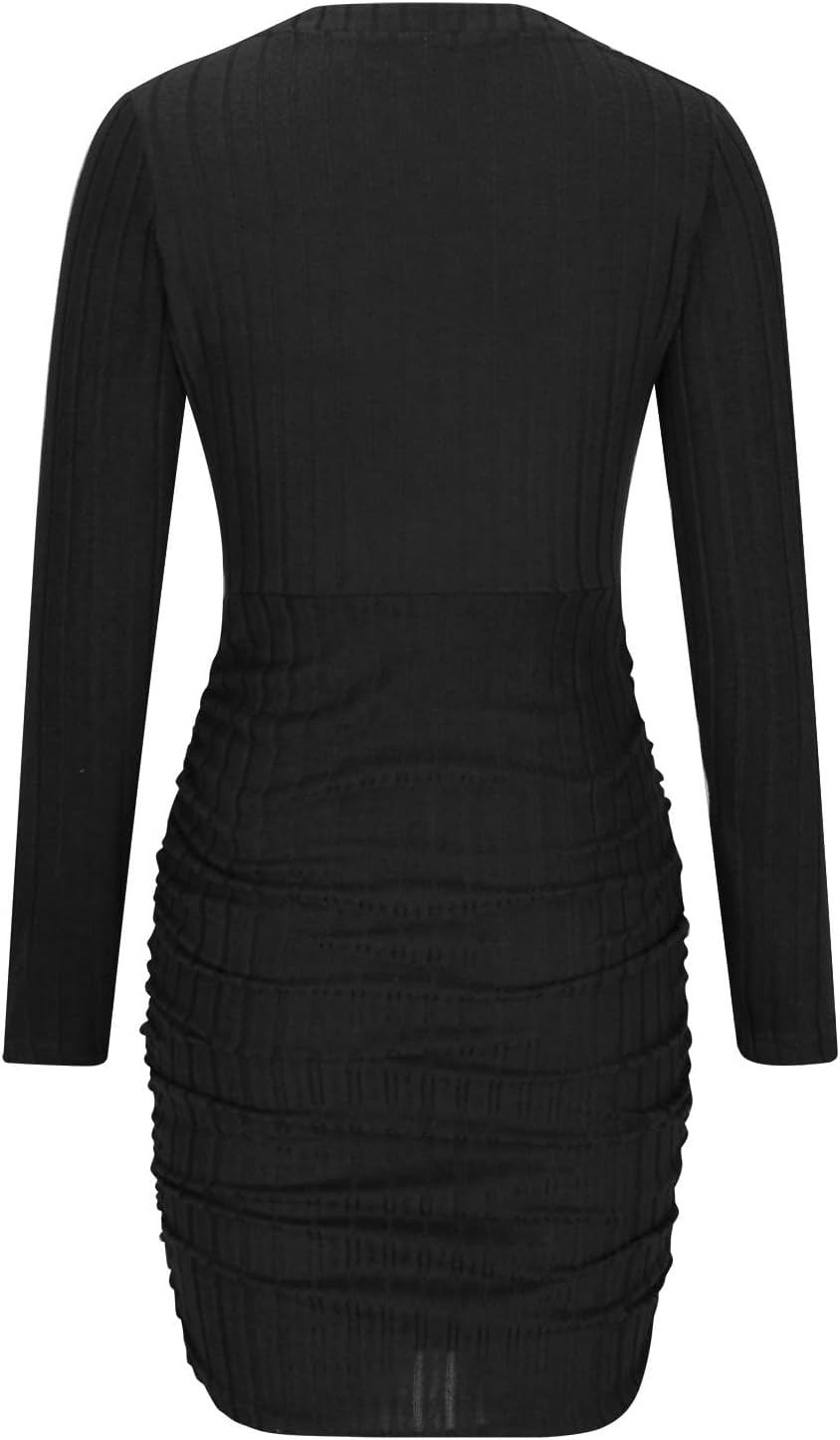 HGps8w Sweater Dress for Women Sexy Cold Shoulder Chain Strap Slim Fit Ribbed Knit Cocktail Party Bodycon Mini Dresses