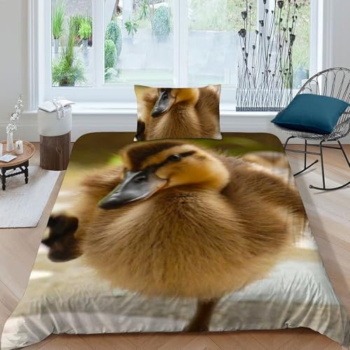 Housse de couette microfibre animaux avec taies d'oreiller pour lit single - 3