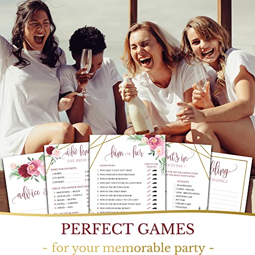 Bridal Shower Games - 5 Activities For 50 Guests - Double Sided Games - Rose Gold #TOP6