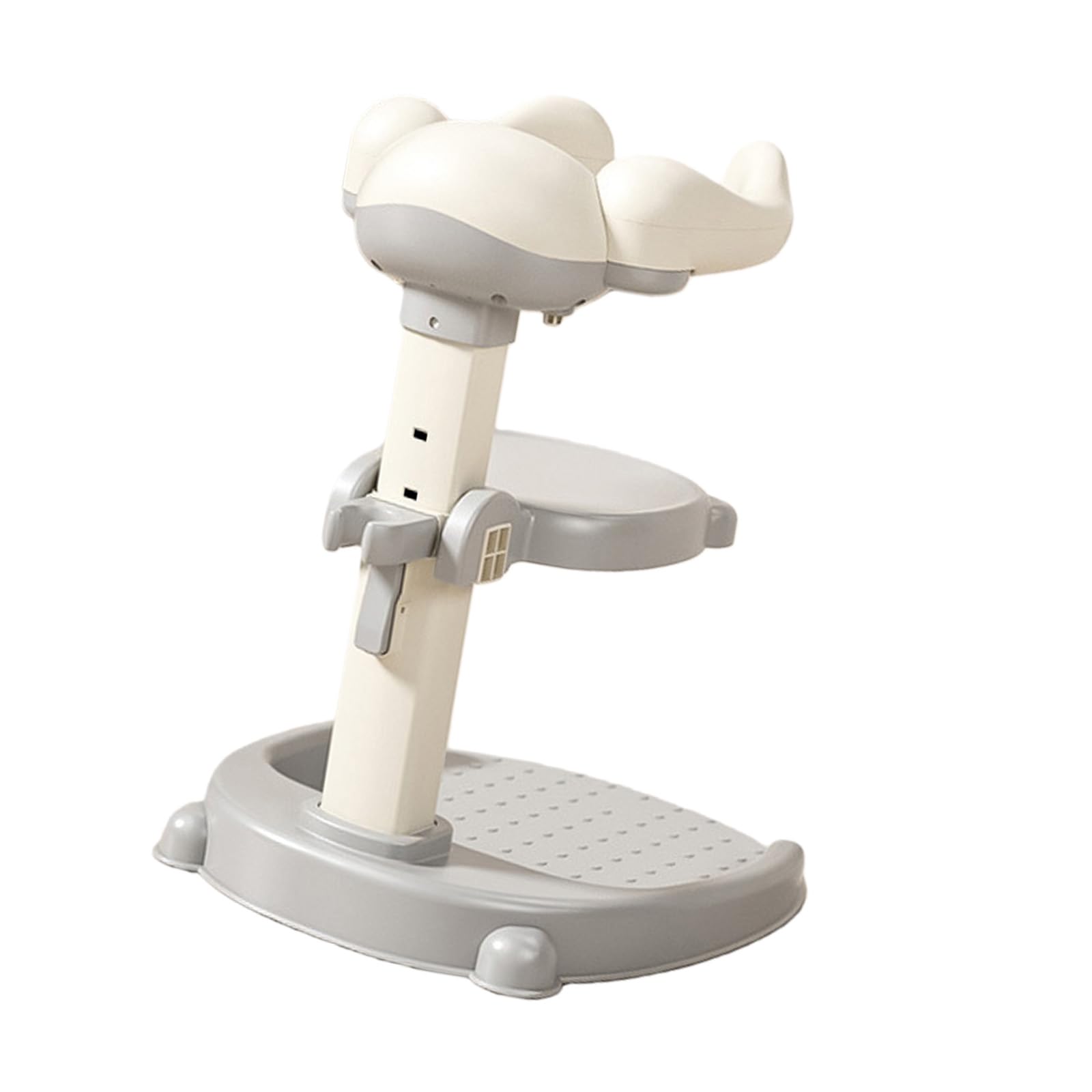 Jtqyfi Gray With Stool Infant Bath Stand Secure Standing Shower Rack Easy Cleaning Lightweight Structure For Toddler Bath Time Abs Baby