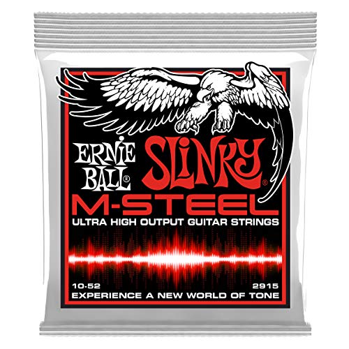 Ernie Ball Skinny Top Heavy Bottom Slinky M-Steel Electric Guitar Strings, 10-52 Gauge (P02915) #TOP4