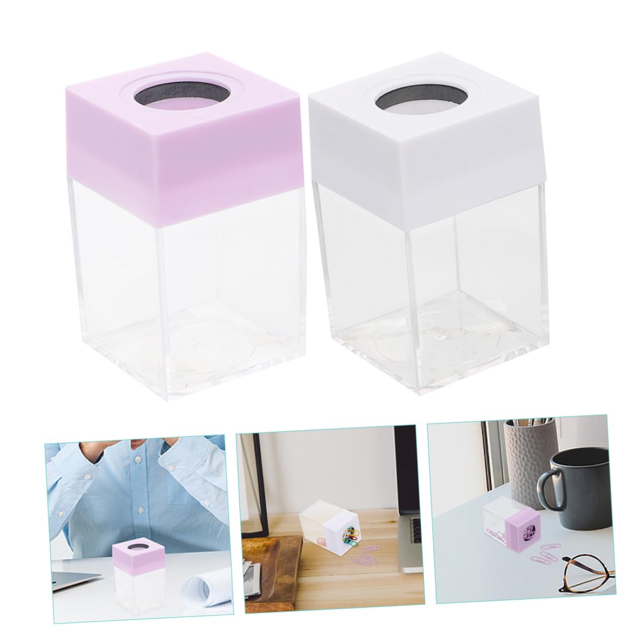 Lurrose 8pezzi Dispenser Per Graffette Clip Scrivania Colori Per Organizzazione e Scuola