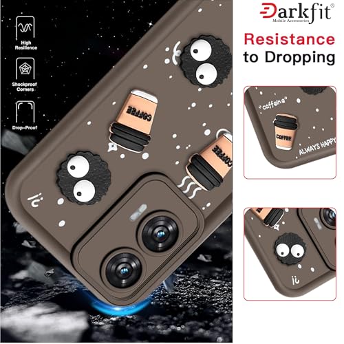 Image of Back Case Cover Compatible with Motorola Moto G85 5G | Cute Fun Cartoon Ball 3D Coffee Silicone Case | Body Protection | Camera Protection | Shock Proof | Color Brown | Pack of 1