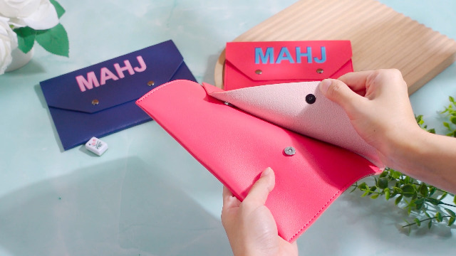 Amazon.com: SilTriangle Leather Mahjong Card Clutch Holder Pouch