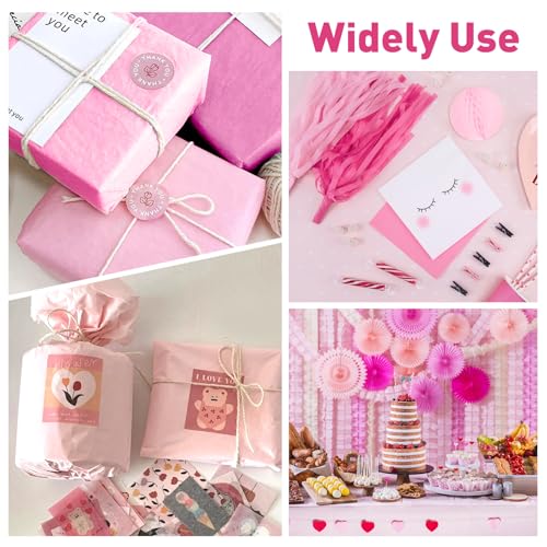 Image of TUXIYA 200 Pcs Pink Tissue Paper for Gift Bags,14 inchX20 inch Tissue Paper Bulk