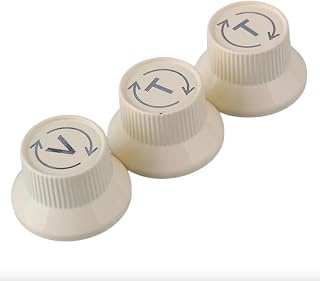 3-Piece Metal Control Knobs Set for Stratocaster Electric Guitars - Volume, Tone in Cream, KB007