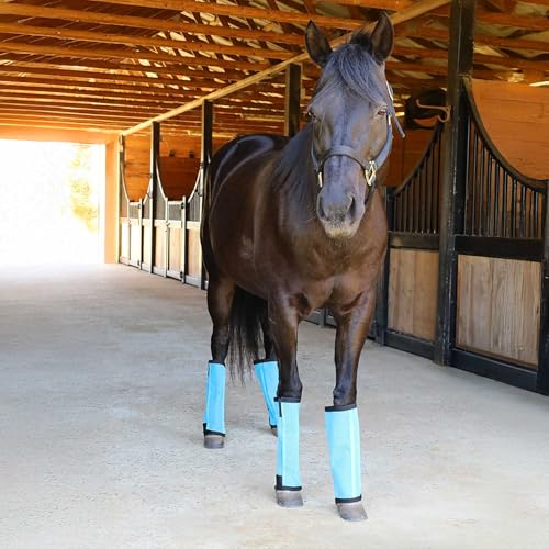 Image of Jeffers Romper Stomper Fly Boots for Horses - Grey, Large - Breathable Mesh Leg Wraps for Insect Protection, Stable Accessories for Summer Turnout, Ride Gear, Horse Hoof & Leg Care - 4 Pack